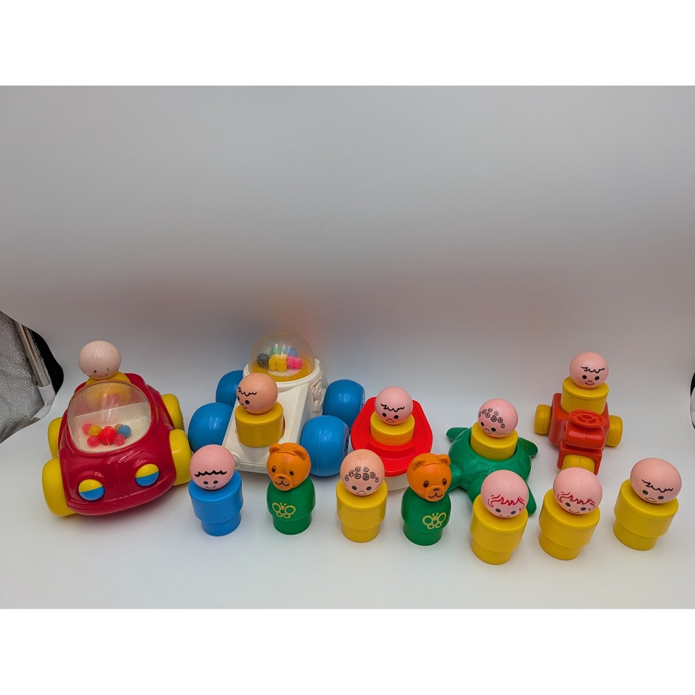 Fisher Price Little People Lot Bigger Jumbo Vintage Figures Vehicles